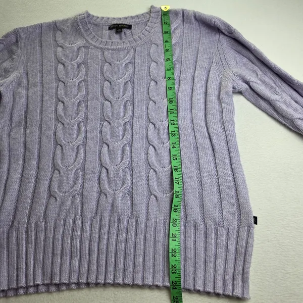 Banana Republic Womens Lavender Purple Cable Knit Crew Neck Sweater NLN02685 M‎ - Image 9