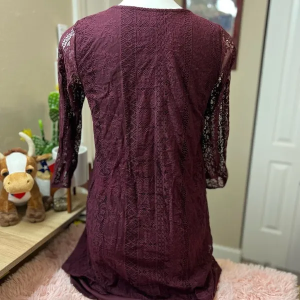 Burgundy dress Purple Size M - Image 3