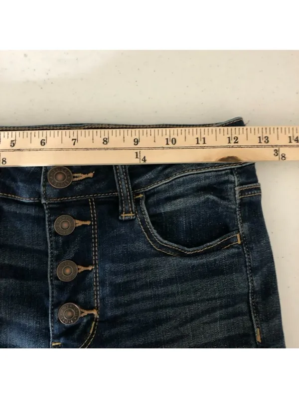 American Eagle Womens Jeans Hi-Rise Jegging Dark Wash Distressed Stretch 4 - Image 6