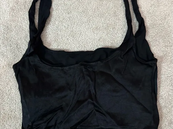 Zara Black Cropped Bustier Tank - Image 6