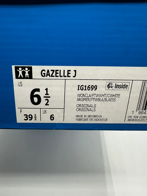 Adidas Gazelle J “Wonder Clay Cloud White” 6.5y - Image 7