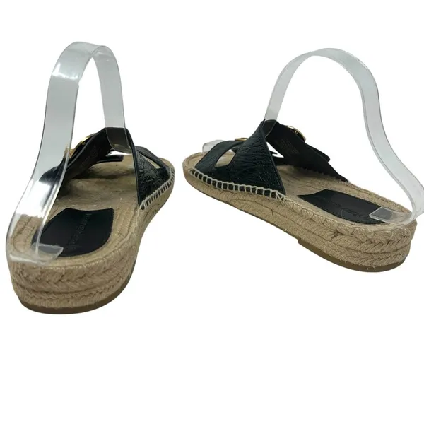 Tory Burch Selby Patent Leather Espadrille Slide Sandals Black Size US 6.5‎ - Image 8