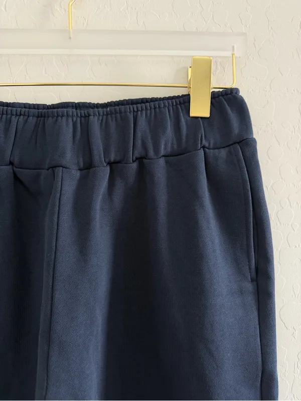 NEW Pact Brushed Fleece sweatpants joggers blue organic cotton minimalist Size S - Image 5