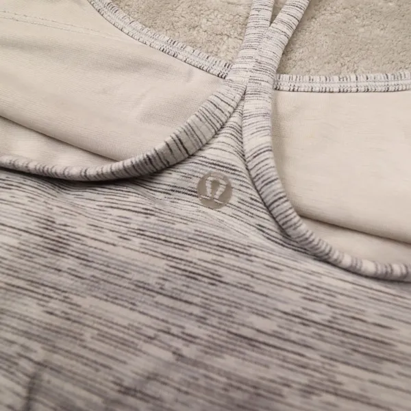 Women's Heather Gray Power Y Tank Top size 10 Yoga Gym - Image 2