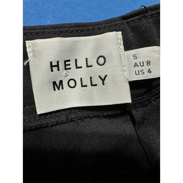 Hello Molly Black Mini Skirt Side Slit Zipper Front‎ Women's Size S - Image 6