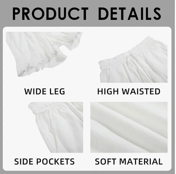 Women's White Linen Cotten Ruffle Hem Shirts Size X-Large (16-18) - Image 5