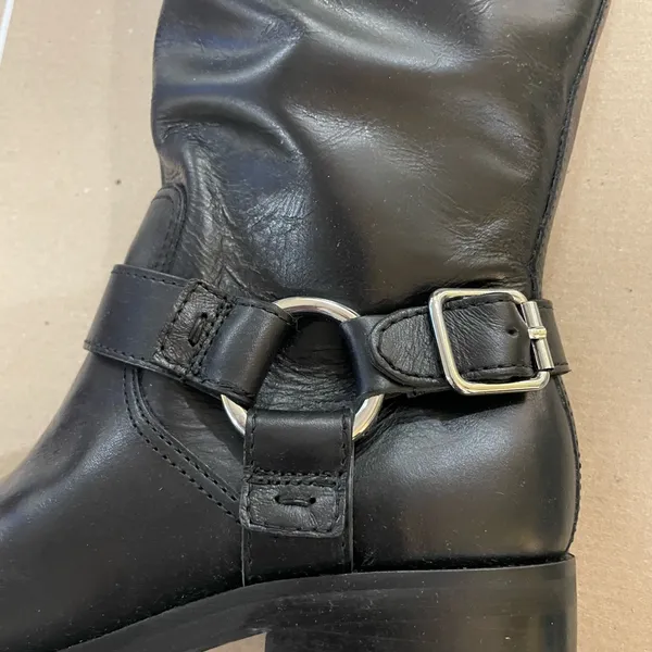 Dolce Vita Black Heeled Boots with Buckle Detail - Image 2