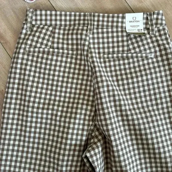 NWT Brixton Thurston Pants Twig/White Cap Super High Waist Straight Leg 27 W 26L - Image 11