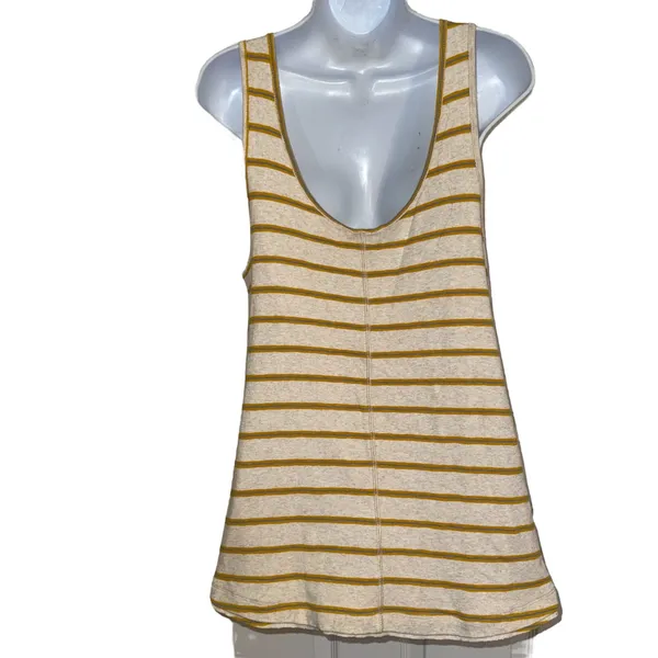 FREE PEOPLE WE THE FREE Yellow &‎ Blue Stripe Tank Top Garden Tunic EUC Small - Image 6