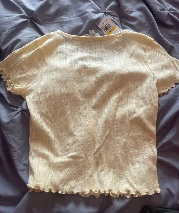 Yellow Buttoned Top Size M - Image 3