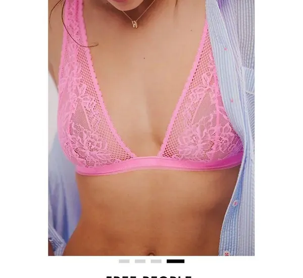Free People Vibrant Pink Lace Bralette - Image 2