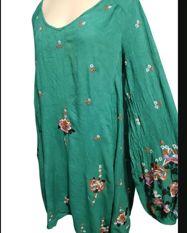 Free People Dress Floral Mini Tunic size L - Image 10