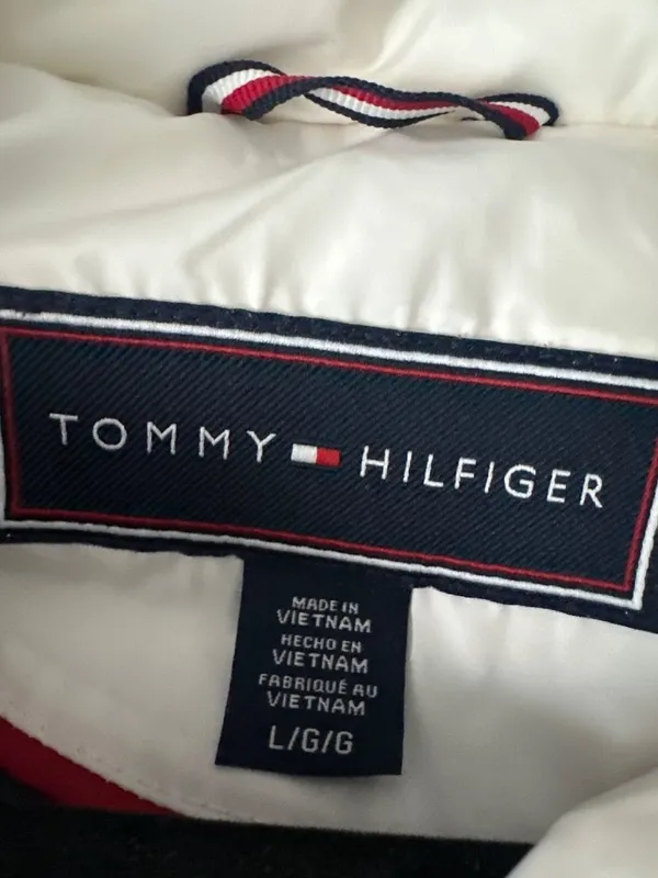 Tommy Hilfiger Womens L Puffer Coat Faux Fur Hood Longline Winter Jacket - Image 5