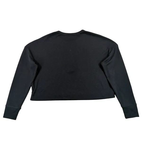 Vuori Womens Black Cropped Henley Long Sleeve Top Relaxed Fit Drop Shoulder XL - Image 2