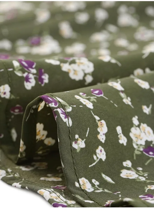 Allegra K Floral Midi Skirt - Image 4