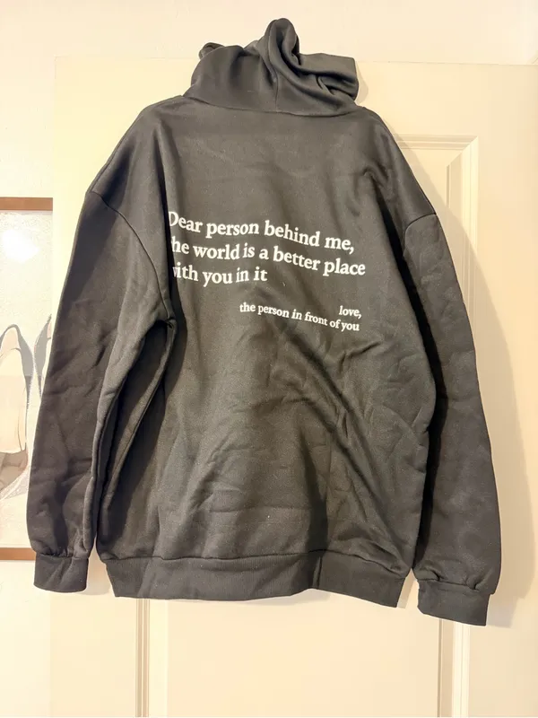 Black You Are Enough Hoodie - Men's or Women Pullover Sweatshirt - Image 2