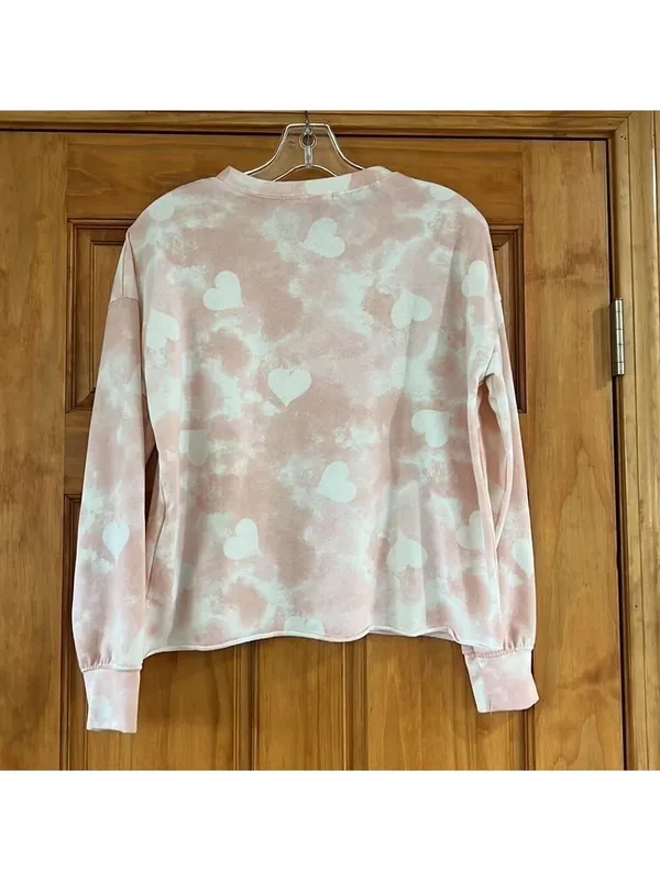 Grayson Threads Pink Tie Dye Heart Sleep Shirt and Shorts Medium - Image 3