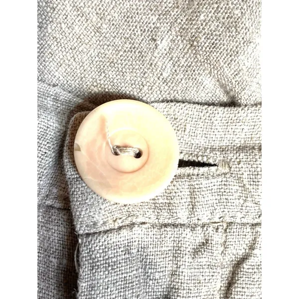 FLAX Pants M Fits L XL Linen Oatmeal Relaxed Lagenlook Coastal Grandma Capsule - Image 5