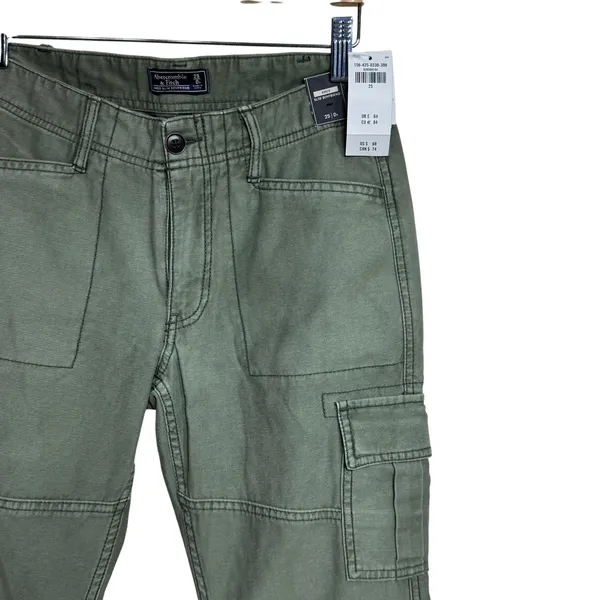 Abercrombie Fitch Ames Slim Boyfriend Cargo Pants‎ Olive Green Size 25 - Image 3