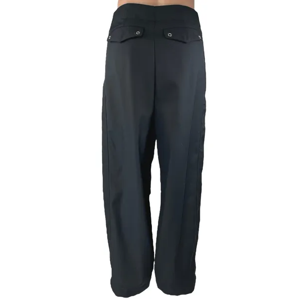 Oak + Fort Womens Black High Waist Wide Leg Windbreaker Palazzo Trousers Pants 2 - Image 3