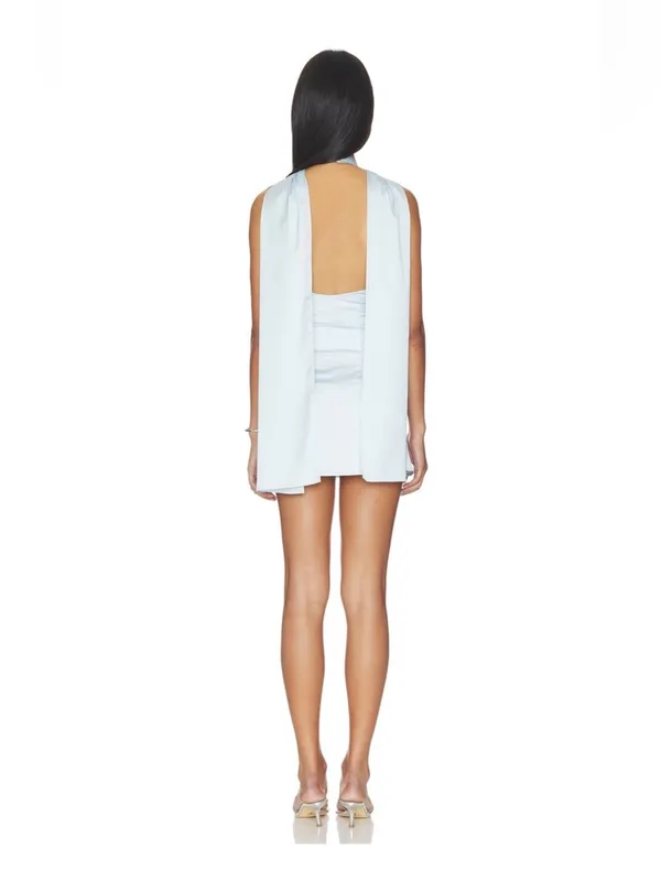 More to Come Demetria Mini Dress in Blue Floral - Image 2