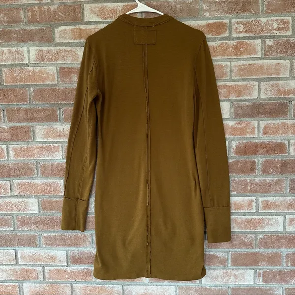 We The Free Gia Cardigan Dress Brown Button Up Thermal Women’s Medium Multiwear - Image 9
