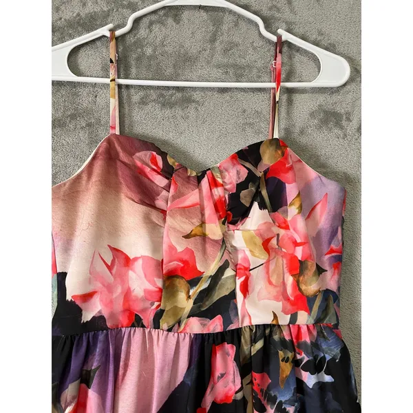 Corey Lynn Calter Watercolor Floral Scenic Midi Dress‎ Artistic Garden Party 6 - Image 2