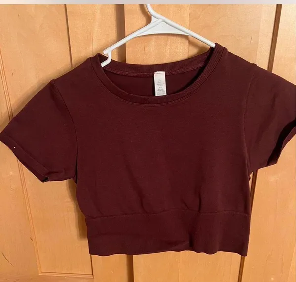 Maroon aerie offline cropped top  - Image 2