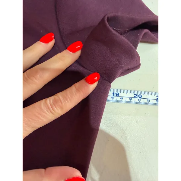 Ann Taylor Ponte Fit and Flare Dress 8 Burgundy Short Sleeve Professional Office - Image 11