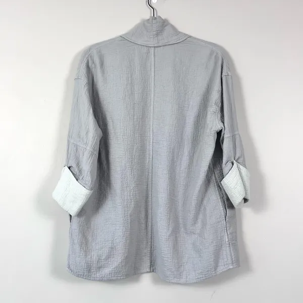 Aritzia Wilfred Lenglen Open Front Textured Jacket Blazer Kimono in Gray XS - Image 5