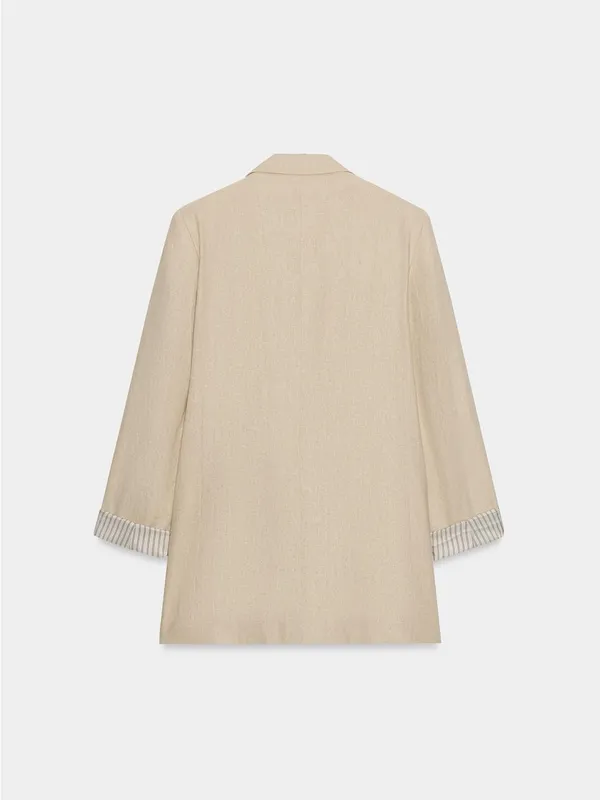 Zara Light Beige Oversized Blazer - Image 6