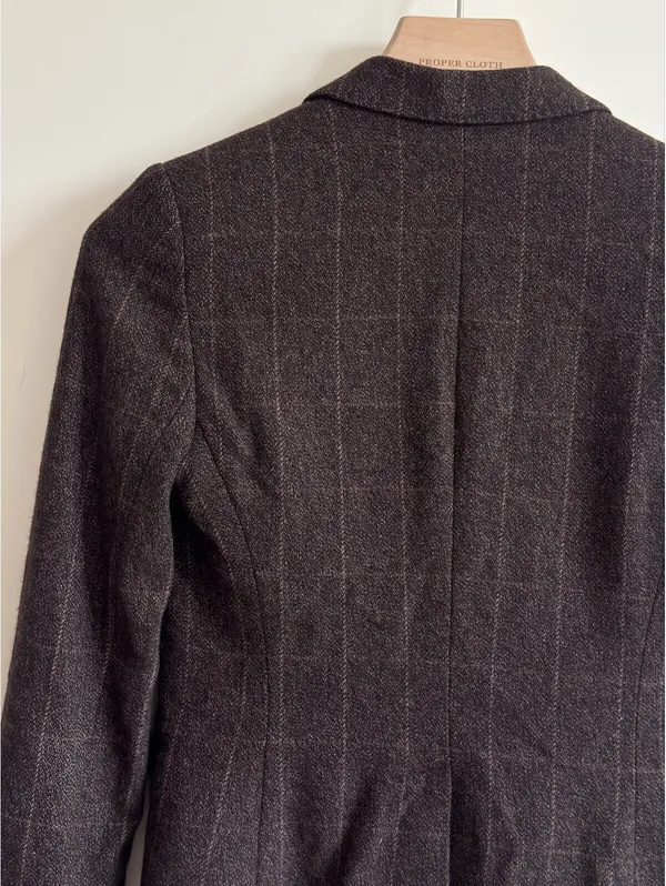 Max Studio Women’s 100% Pure Cashmere Plaid Blazer Jacket Brown Size 0 - Image 13