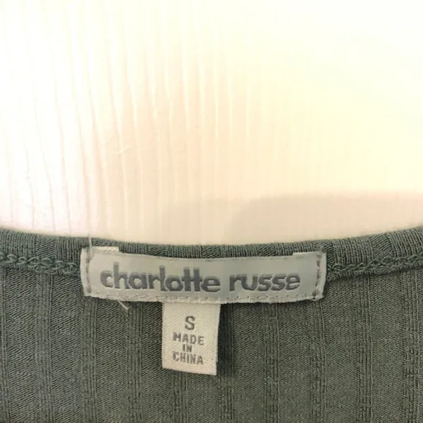 Charlotte Russe Lace Up T Shirt Green Size S - Image 4