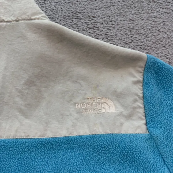 The North Face Denali Fleece Jacket Light Blue Cream Women Large F10 Polartec - Image 5
