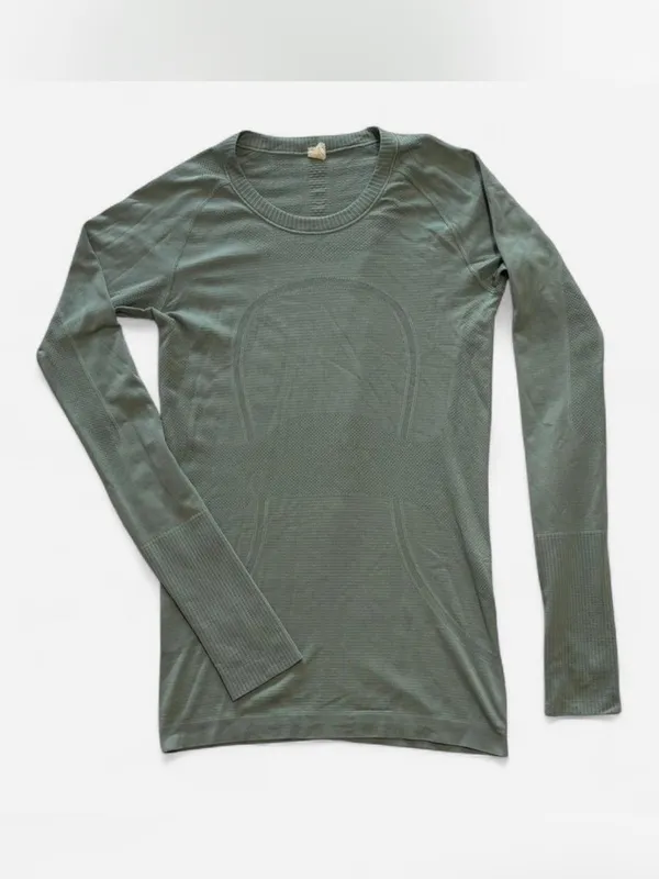 Lululemon Swiftly Tech Long-Sleeve Shirt 2.0 Hip Length Willow Leaf Sage Green 6 - Image 4