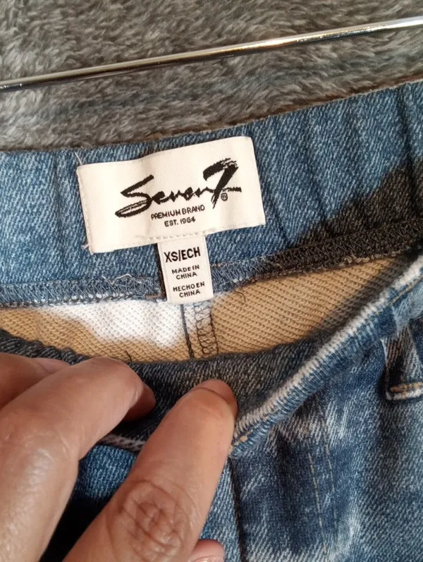 Seven7 Women's Wide Leg Illusion Denium Jean Stretchy Mid Rise Womens Xs - Image 2