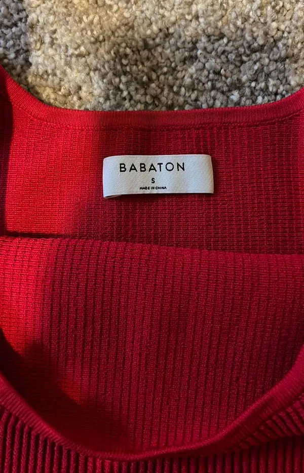 Aritzia Red Ribbed Tank - Image 3
