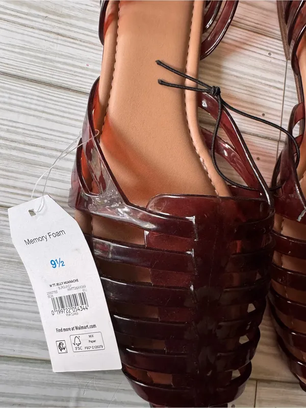 Time and Tru Women's Huarache Jelly Sandals Flats Sz 9.5 NWT - Image 9