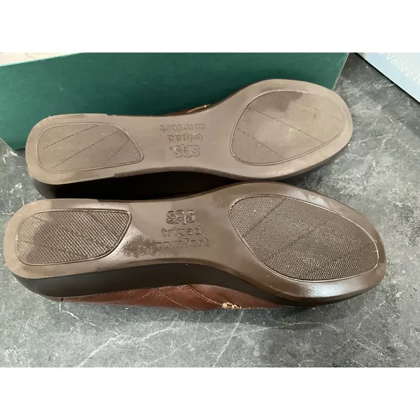 SAS Dream Brown Leather‎ Slip On Loafers Womens 8 N Tripad Comfort Made in USA - Image 6