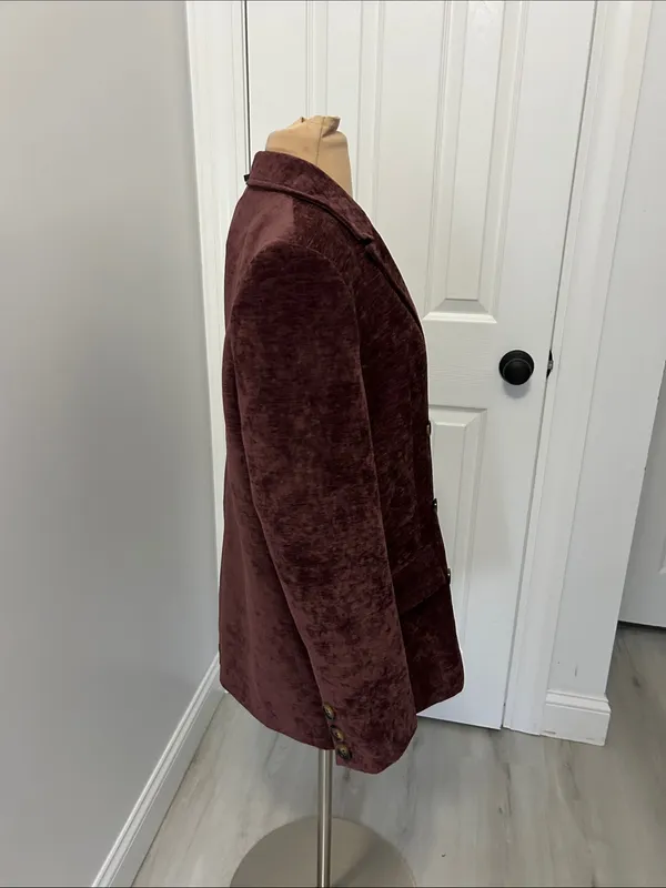 Commense Crushed Velvet Blazer Plum Size M - Image 4