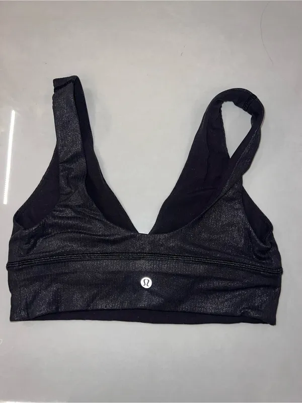 Lululemon Align Ribbed V-Neck Bra *Light Support, C/D Cup Shine Black - Image 5