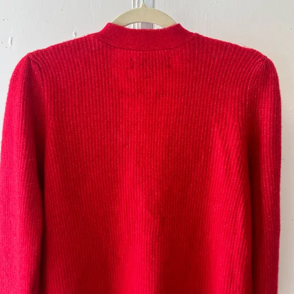 NWOT LOFT Rhinestone Buttons Relaxed‎ Fit Knit Cardigan Sweater Red Small - Image 8