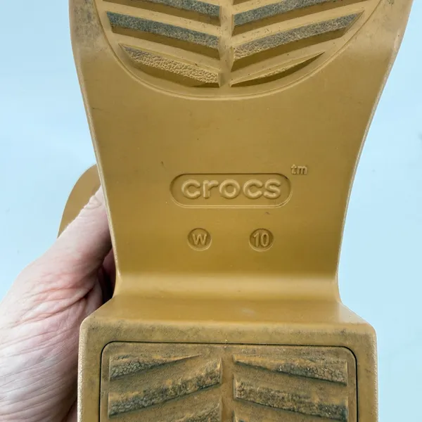 Crocs Brooklyn Woven Slide Block Heels Sandals Black Women 10 Chunky Comfy Y2K - Image 9
