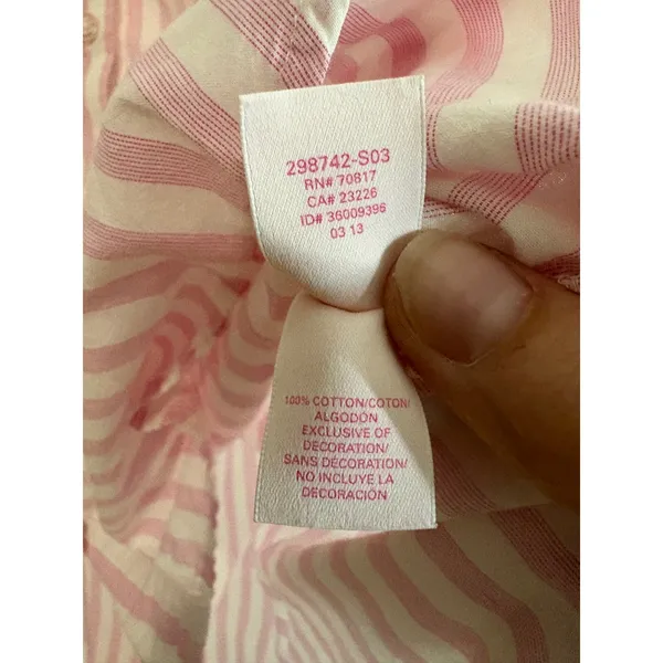 Victoria's‎ Secret Pink White Striped Cotton Button Down Nightshirt Medium - Image 5