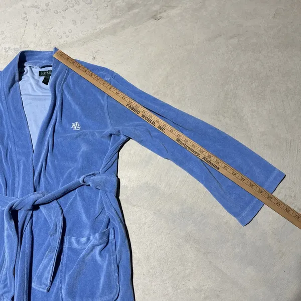 Ralph Lauren Polo Ralph Lauren TerryCloth Bath Robe Light Blue Belted UNISEX SZ L - Image 5