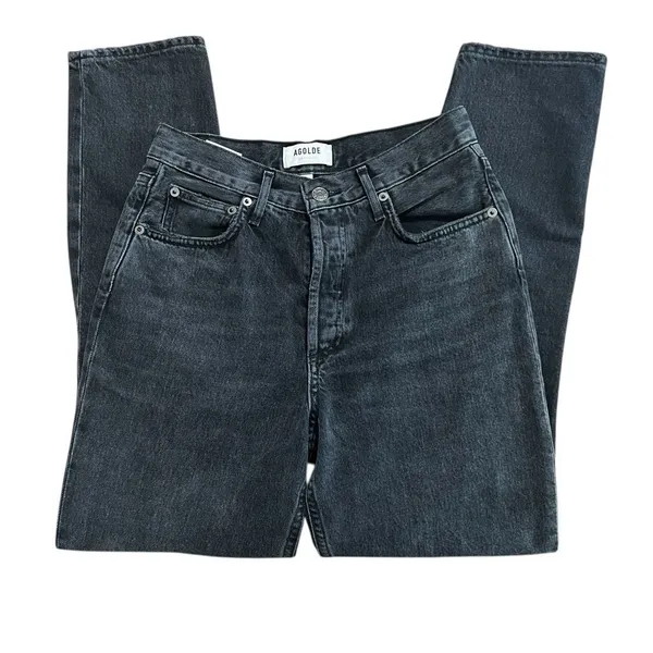 AGOLDE Fen High Rise Relaxed Taper Jeans Shambles Black Size 25 - Image 3
