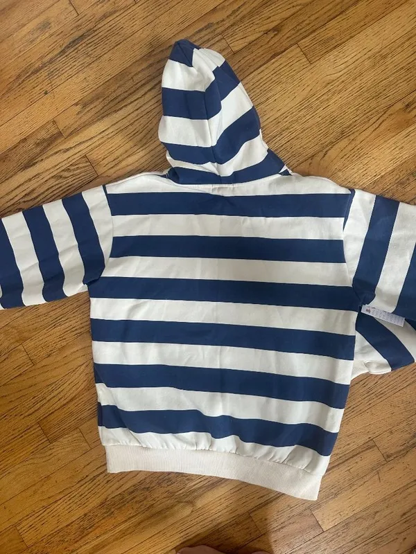 Happy Camp3r Indigo Stripe Hoodie 🩵 BRAND NEW - Image 4