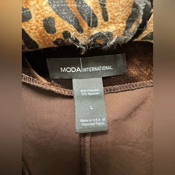 2000s Y2K Moda International chocolate brown velvet faux wrap maxi dress large - Image 3
