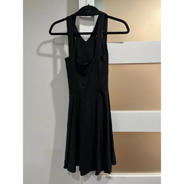 Other Stories‎ Black Halter Neck Fit Flare Dress Womens Size 4 - Image 2