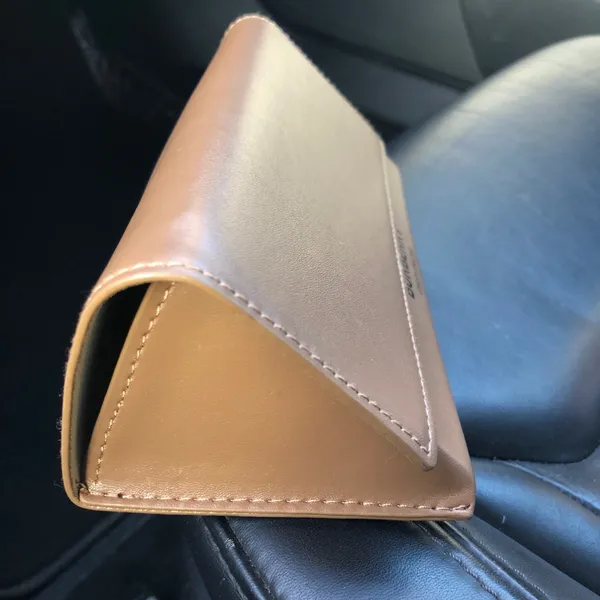 Burberry Leather Sunglass Case Eyeglass Foldover Magnetic Closure Brown - Image 2